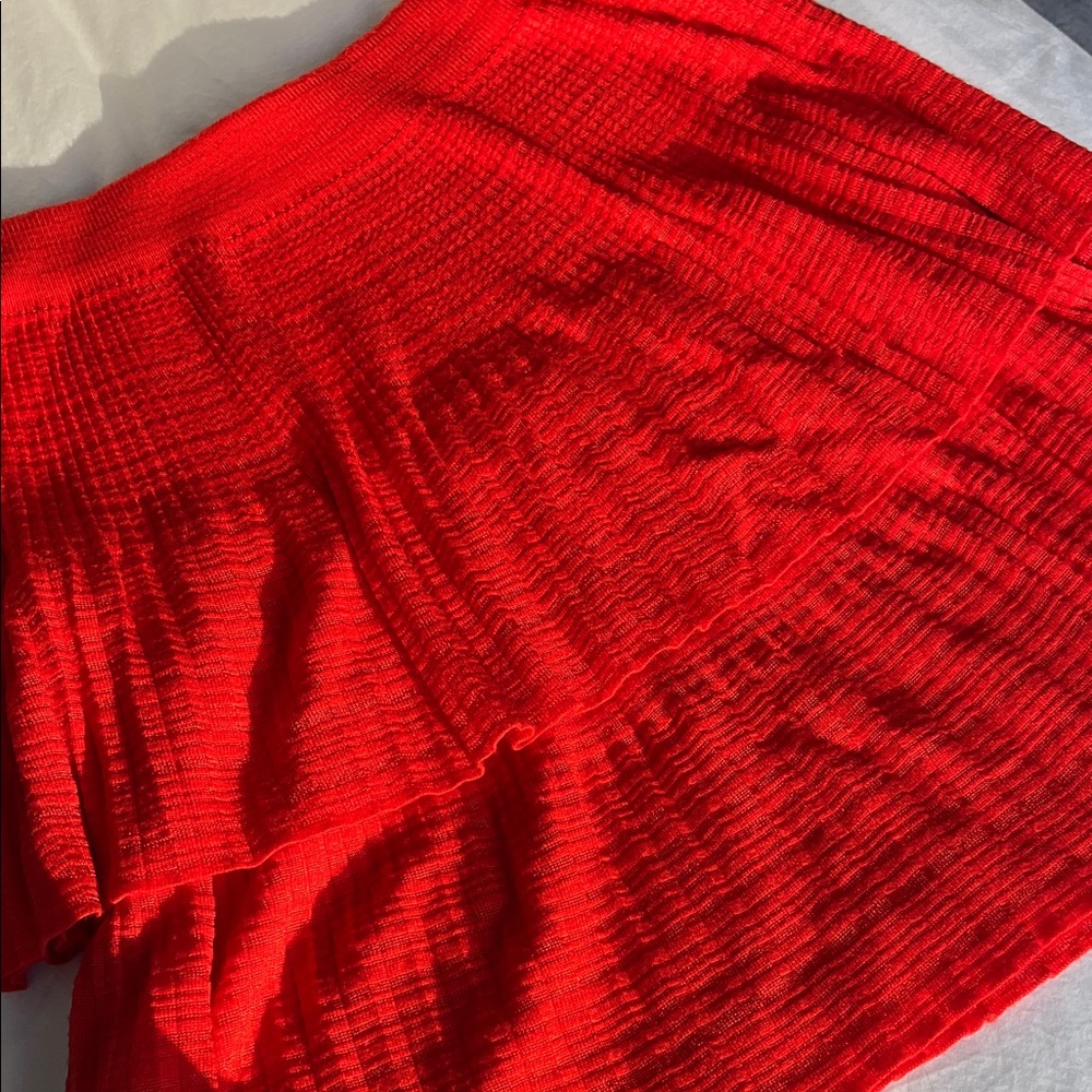 Red Pleated Missoni Mini Skirt - Picture 2 of 8